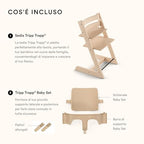 Seggiolone Tripp Trapp di Stokke con Baby Set, Serene Pink   Sedia regolabile ed evolutiva per bambini e adulti   Design ergonomico e classico : Prima infanzia