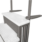Gradini antiscivolo per piscine | Grigi | Per piscine fuori terra | Possono essere montati su ponti alti da 48" a 54" | Scale di sicurezza con portata fino a 300 libbre