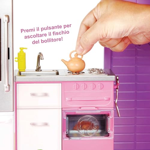 Barbie Casa dei Sogni, Casa a 3 Piani con 8 Stanze, Ascensore e Piscina con Scivolo, Oltre 60 Accessori, Regalo per Bambini da 3 a 7 Anni, GNH53 : Giochi e giocattoli