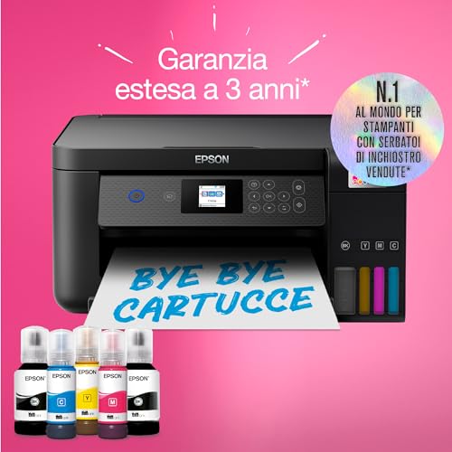 Stampante multifunzione Wi Fi con serbatoio d'inchiostro EcoTank ET 2850 A4, con fornitura inclusa fino a 3 anni di inchiostri, nero : Informatica