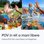 Insta360 GO 3S (128GB)   Cam 4K per vlogging, POV a mani libere, montaggio magnetico, stabilizzazione, 140 minuti di autonomia, impermeabilità fino a 10 m, editing IA : Elettronica
