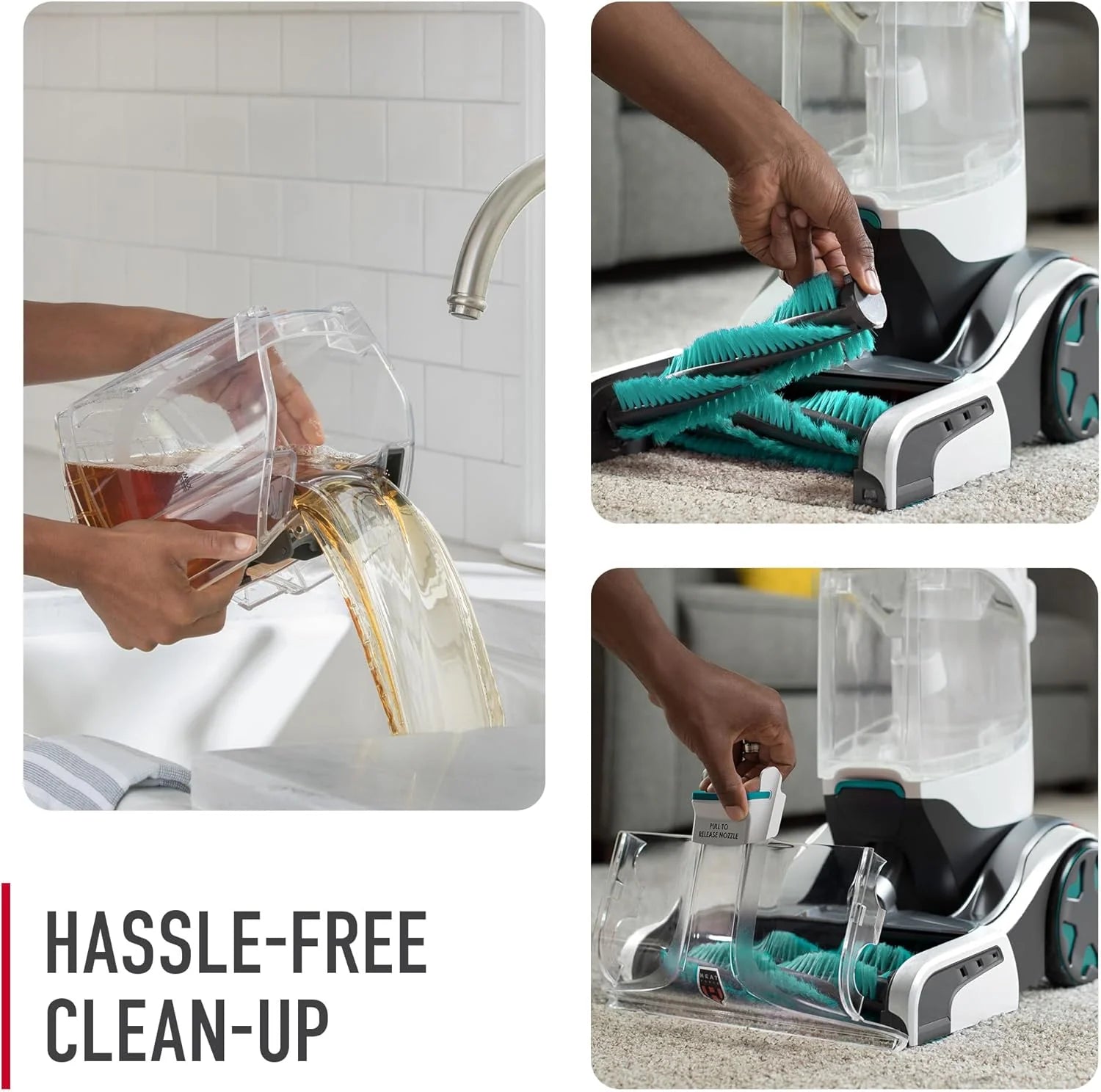 Hoover SmartWash+, lavatappeti automatico per tappeti e tappezzeria, shampoo per la pulizia profonda dei tappeti, deodorante per tappeti e smacchiatore per animali domestici FH52000, turchese
