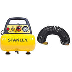 Stanley D 200 Compressore 6 Lt 1,5Hp, Pressione Max 8 Bar/116 Ps, Rumorosità 97 Db, ‎38 x 38 x 35 cm, 9 Kg &amp; Tubo Spiralato 10 Metri Attacco Rapido : Amazon.it: Fai da te