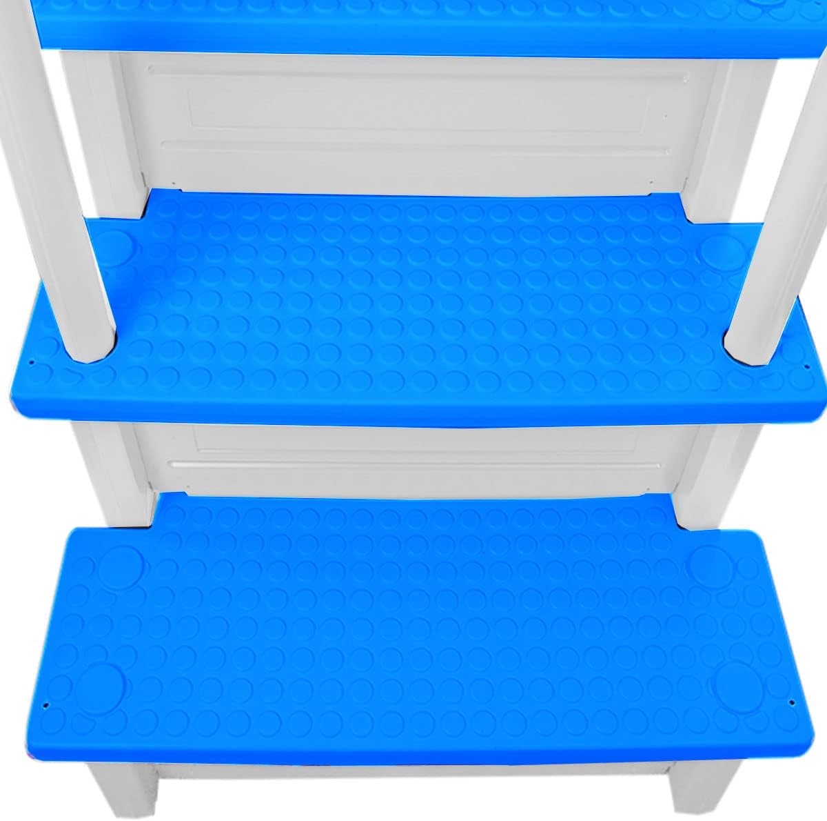 Gradini antiscivolo per piscine | Grigi | Per piscine fuori terra | Possono essere montati su ponti alti da 48" a 54" | Scale di sicurezza con portata fino a 300 libbre