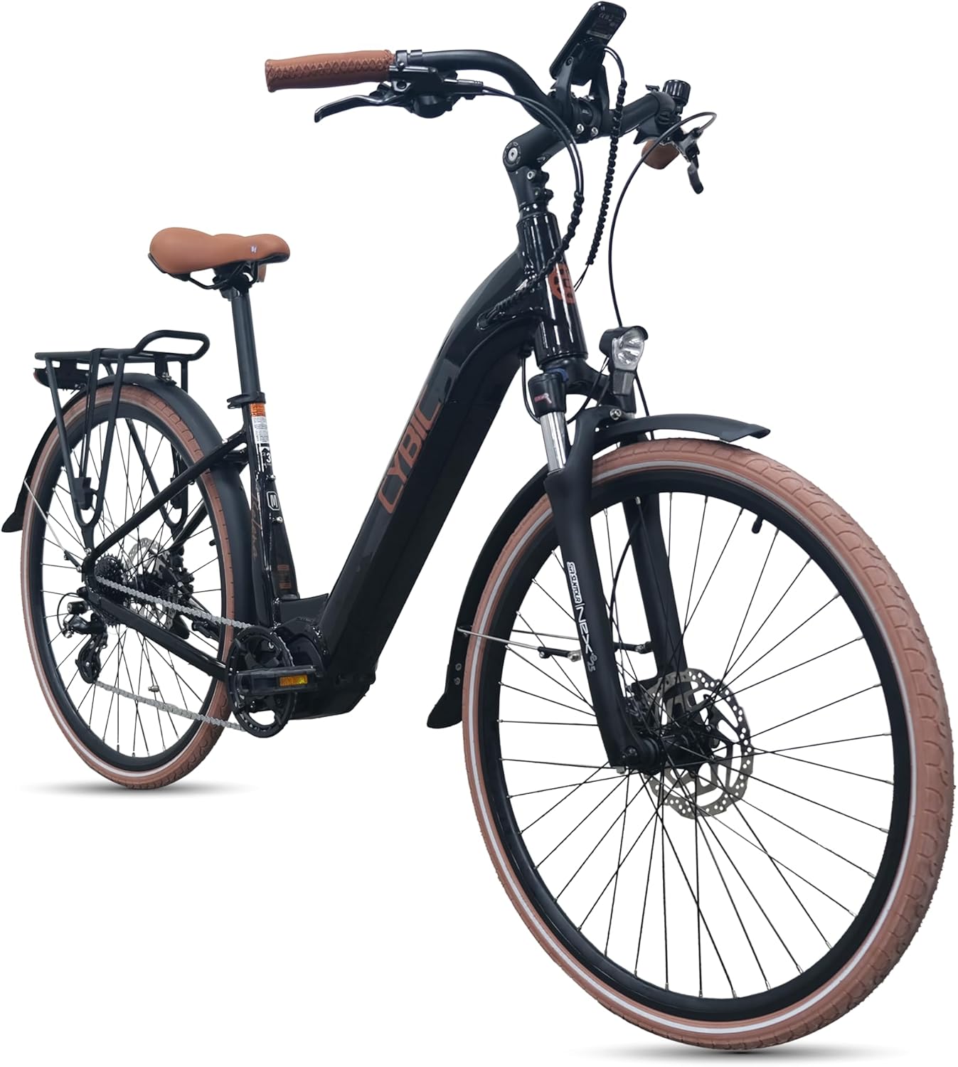 CYBIC Bici Elettrica 28" per Donna/Uomo, con Motore Centrale Shimano 250W, 8 Velocità, Bicicletta Elettrica per Adulti, Batteria 504Wh (36V) al Litio, Freni Idraulici Bici Elettrica da Città