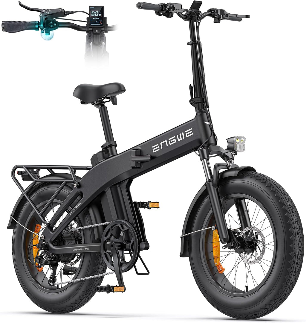 ENGWE EP-2 3.0 BOOST Bicicletta Elettrica Pieghevole, Batteria 48V 13.5Ah, Autonomia Fino a 120km, Coppia 75Nm, Freni Idraulici, Pneumatici 20"x4.0", Cambio 7 Marce, Connessione App