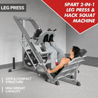 Leg Press Hack Squat Machine, attrezzo professionale regolabile per esercizi con cuscinetti lineari, per l'allenamento della forza della parte inferiore del corpo con contenitori per pesi per quadricipiti, muscoli posteriori della coscia, glutei, pol