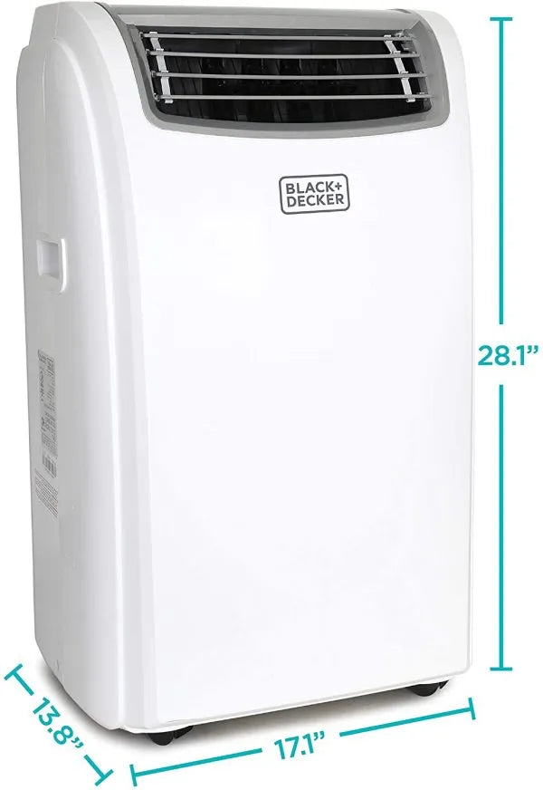 Condizionatore d'aria portatile da 14.000 BTU con riscaldamento e telecomando, bianco
