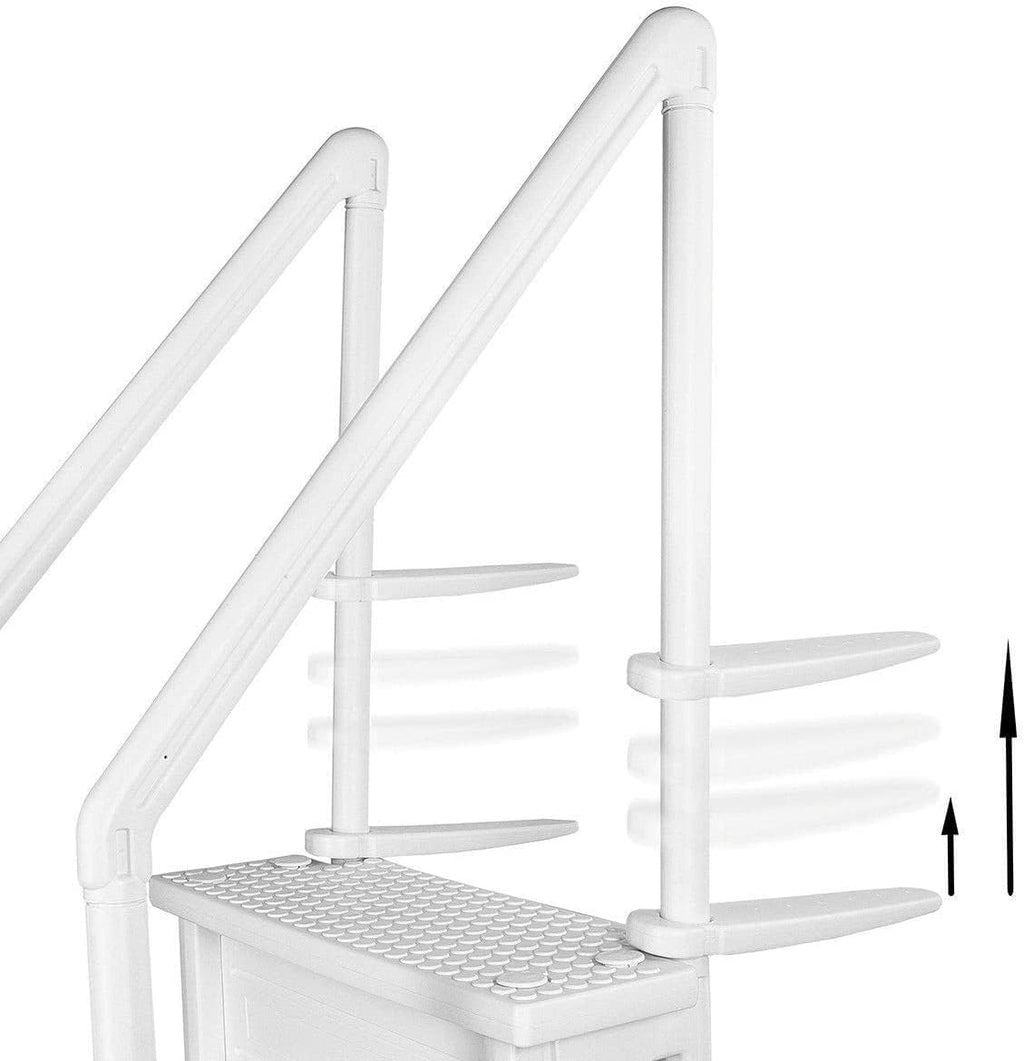 Gradini antiscivolo per piscine | Grigi | Per piscine fuori terra | Possono essere montati su ponti alti da 48" a 54" | Scale di sicurezza con portata fino a 300 libbre