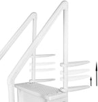 Gradini antiscivolo per piscine | Grigi | Per piscine fuori terra | Possono essere montati su ponti alti da 48" a 54" | Scale di sicurezza con portata fino a 300 libbre