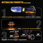 Future Eyes Motorcycle Lights - 180W LED Fog Lights with White Beam, Waterproof Auxiliary Headlights with DRL, Strobe and Arrows, Motorcycle Lights for Night Driving, Off-Road, UTV and ATV