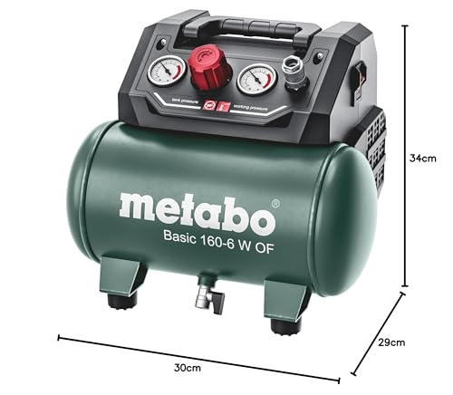 Metabo Compressore Basic 160 – 6 W of (Caldaia 6 l), Pressione 8 Bar, Max. velocità di Rotazione 3500/min : Amazon.it: Fai da te