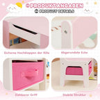 Yorbay Tavolo per Bambini con 2 Sedie, Set di Mobili per Bambini in Legno con Vano Portaoggetti e Scaffalature, 3 in 1, Tavolo da Attività e Tavolo da Tavolo, Cameretta dei Bambini,Sala Giochi : Casa e cucina