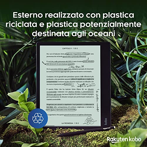 Kobo Elipsa 2E | eReader | Touchscreen antiriflesso da 10,3" con ComfortLight PRO | Kobo Stylus 2 inclusa | Luminosità regolabile | Wi Fi | Tecnologia Carta E Ink | 32 GB di archiviazione : Elettronica
