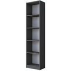 Composizione studio moderna con scrivania libreria e mensola antracite e naturale