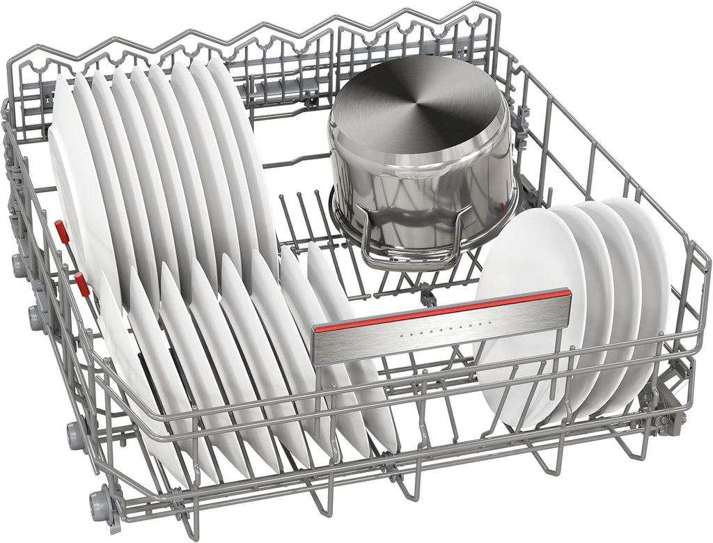 SMS8ECI02E Series 8, Freestanding Smart Dishwasher, 14 Places, Customisable Baskets, EcoSilence Drive Motor, Intensive Wash, Steel, 60 cm