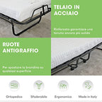 EVERGREENWEB Letto Brandina Pieghevole con Materasso Memory Foam 80x190 Alto 12 cm SFODERABILE LAVABILE, Struttura Rete Singola a Doghe in Legno   Cuscino Omaggio, Kit Letto Salvaspazio con Rotelle : Amazon.it: Casa e cucina