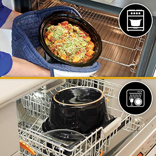 Crock pot Pentola per Cottura Lenta, Slow Cooker, Extra Large 7.5 litri, fino a 10 Persone, Spegnimento Automatico, 2 Impostazioni Cottura e Funzione Warm automatica, 230 W, Ceramica, Argento : Amazon.it: Casa e cucina