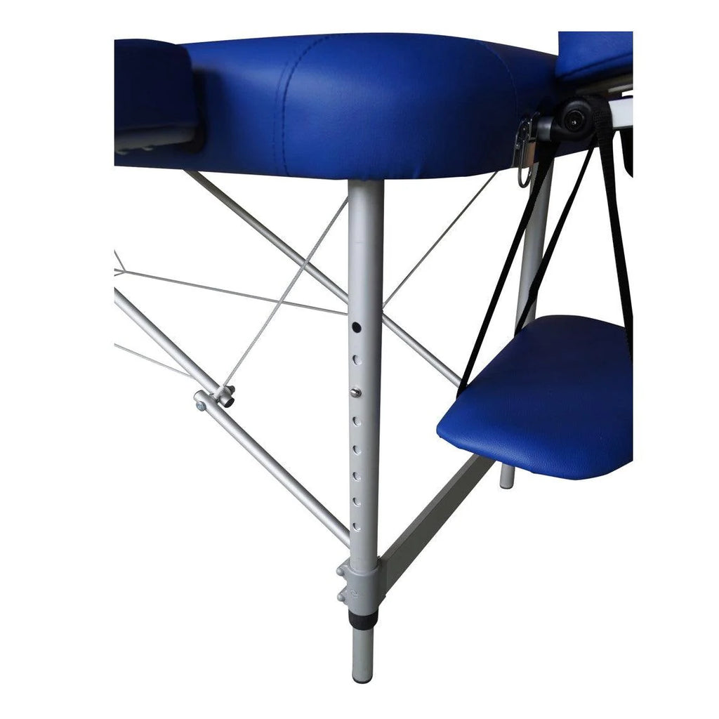 Lettino Massaggi Pieghevole in Alluminio – Portatile, Leggero, Altezza Regolabile, Schienale Reclinabile, 15 kg