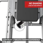Leg Press Hack Squat Machine, attrezzo professionale regolabile per esercizi con cuscinetti lineari, per l'allenamento della forza della parte inferiore del corpo con contenitori per pesi per quadricipiti, muscoli posteriori della coscia, glutei, pol