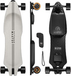 Skateboard elettrico Caribou con telecomando, autonomia 26 miglia, velocità massima 32 mph, 2 motori nel mozzo da 1000 W, longboard elettrico per adulti e adolescenti principianti, garanzia di 6 mesi.