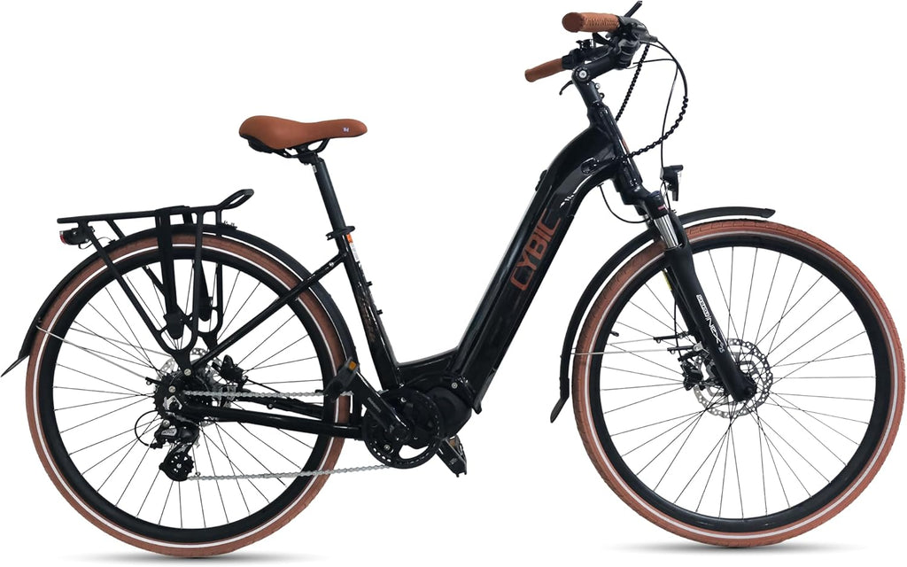 CYBIC Bici Elettrica 28" per Donna/Uomo, con Motore Centrale Shimano 250W, 8 Velocità, Bicicletta Elettrica per Adulti, Batteria 504Wh (36V) al Litio, Freni Idraulici Bici Elettrica da Città
