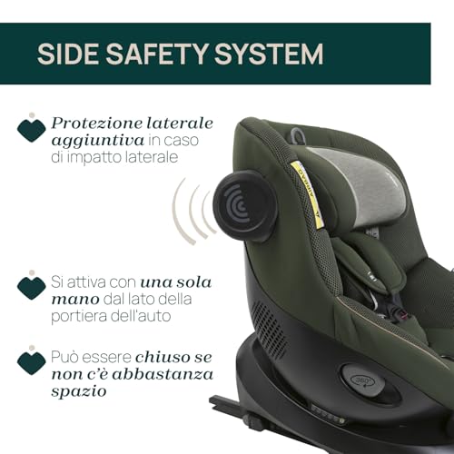 Chicco Seat105 I Size, Seggiolino Auto Omologato ECE R129/03, Girevole A 360°, Reclinabile in 6 Posizioni, Installazione Semplice e Veloce, Riduttore Incluso, 40 105 cm, Gruppo 0/1/2, da 0 a 4 Anni : Prima infanzia