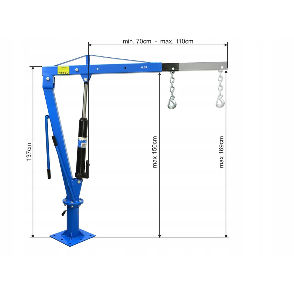 Gru Idraulica Girevole per Sollevamento Pickup 1 Ton – GEKO G02105