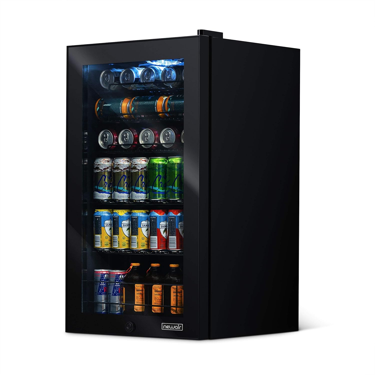 Frigorifero per bevande | 126 lattine indipendente con porta in vetro con cerniera a destra | Mini frigorifero per bevande, perfetto per birra, vino, bibite e bevande fredde