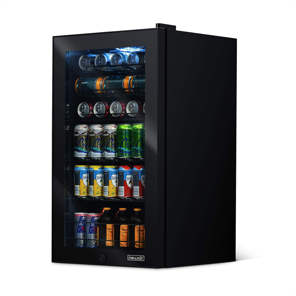 Frigorifero per bevande | 126 lattine indipendente con porta in vetro con cerniera a destra | Mini frigorifero per bevande, perfetto per birra, vino, bibite e bevande fredde