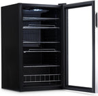 Frigorifero per bevande | 126 lattine indipendente con porta in vetro con cerniera a destra | Mini frigorifero per bevande, perfetto per birra, vino, bibite e bevande fredde