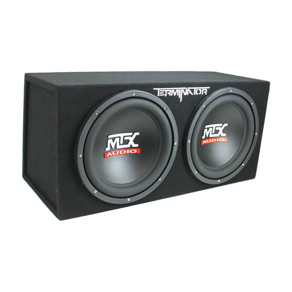 MTX TNE212D Subwoofer doppio da 12" e 1200 W con amplificatore monoblocco da 1500 W e condensatore da 2 Farad