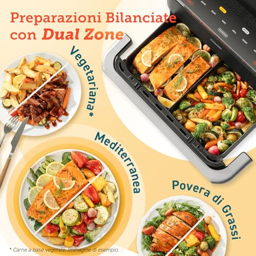 COSORI Friggitrice ad Aria 10 Litri, 8 in 1 Dual Blaze TwinFry con Doppio Cestello 5L &amp; 5L e Separatore Rimovibile, 2800W Air Fryer WiFi con Doppia Resistenza, 35 240℃, 70 Ricette Online, 4 8 Persone : Amazon.it: Casa e cucina
