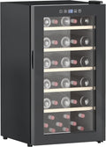HOMCOM Cantinetta Vino Refrigerata 41 Bottiglie 91L Cantina Vino Silenziosa Temperatura Regolabile 5-20℃ Frigo Vino Bar con Vetro Anti UV, Ripiani, Compressore, Display Touch, Luci LED, Classe G, Nera