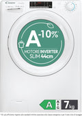Candy Smart Pro CO4 374TWM6/1-S, Lavatrice Slim 7kg, Motore Inverter, Carica Frontale, Classe A-10%, 1300 Giri, 16 Programmi, 76 dB, AxLxP 85x60x45 cm, Bianco [Classe di efficienza energetica A]