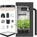 TOPRON Grow Box Complete Kit, 100 x 100 x 200 cm Growbox, Complete Set of Hydroponic Grow Tents 600D with Dimmable Full Spectrum LED Lamp 200W