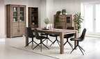 Ibbe Design Vetrina Credenza Vetrina Moderna Marrone Vetrina Mobile con 4 Ante e Casetti Alaska per Salotto Soggiorno Cucina, in Legno Massello di Acacia : Amazon.it: Casa e cucina