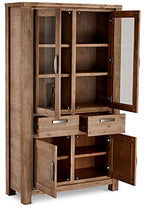 Ibbe Design Vetrina Credenza Vetrina Moderna Marrone Vetrina Mobile con 4 Ante e Casetti Alaska per Salotto Soggiorno Cucina, in Legno Massello di Acacia : Amazon.it: Casa e cucina