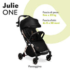LIONELO Julie One Passeggino leggero e pieghevole da 0 mesi fino 22 kg Compatto con zanzariera, coprigambe, portabibite e borsa, Poggiapiedi regolabili e schienale alla posizione a sdraiata (Gold) : Amazon.it: Prima infanzia