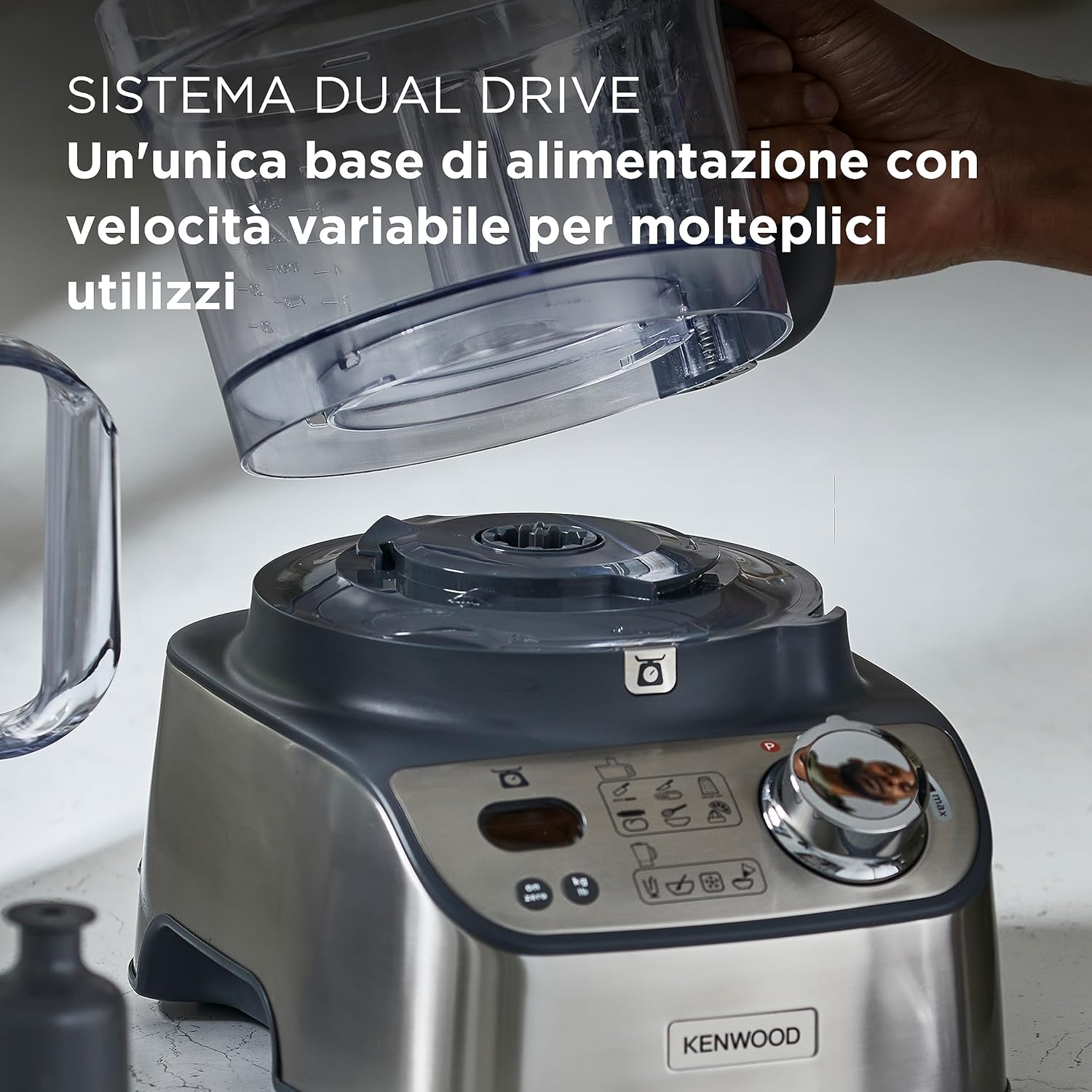 Kenwood FDM71.450SS MultiPro Express Weigh Robot da Cucina con 8 Accessori Dedicati, Velocità Regolabile con Funzione Pulse, Bilancia Digitale Integrata, Capacità 3L, , Argento
