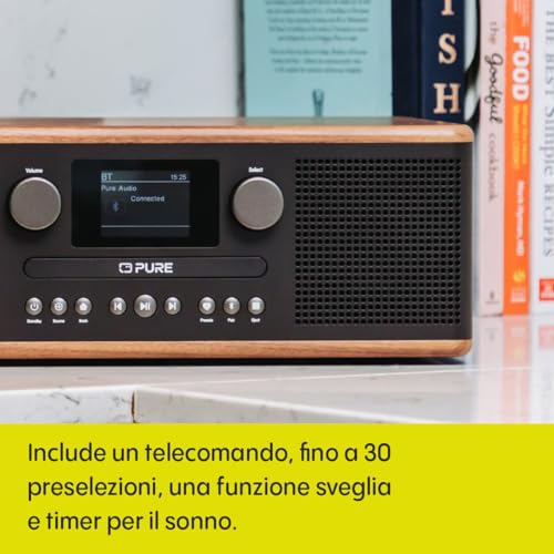 Pure Classic C D6 Sistema Musicale (Lettore CD, DAB /FM, Bluetooth, AUX, USB, Sveglia/Timer per il Sonno) Caffè Nero/Noce : Amazon.it: Elettronica