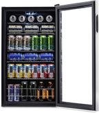Frigorifero per bevande | 126 lattine indipendente con porta in vetro con cerniera a destra | Mini frigorifero per bevande, perfetto per birra, vino, bibite e bevande fredde