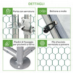 Easycomfort Recinto Gabbia per Galline in Metallo Galvanizzato Impermeabile, Pollaio con Porta e Copertura Oxford, 280x570x195cm