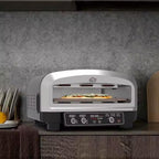 Forno Pizza XXL Professionale, Cuoce in 2 minuti, scalda fino a 400°, Piano cottura in pietra refrattaria da 37x37 cm rimovibile, 2200W 20LT Con pala in alluminio
