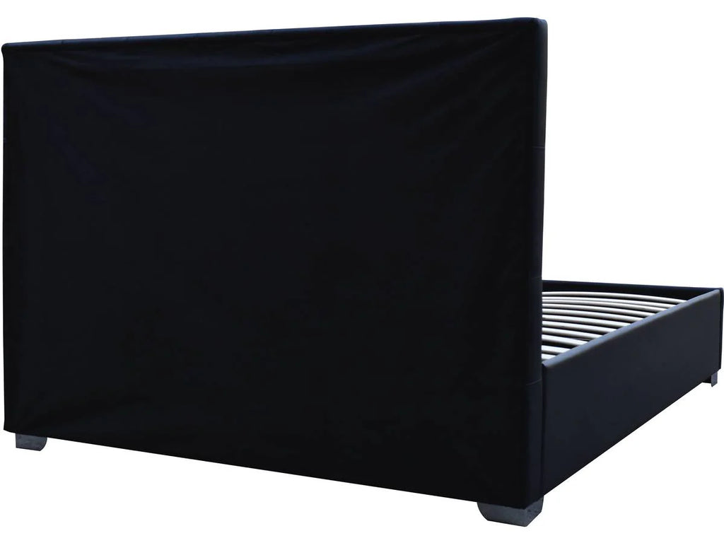 Letto Matrimoniale con Contenitore “TINO” 180x200 cm – Struttura Imbottita in Ecopelle Nera – Rete a Doghe Inclusa