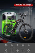 SAMEBIKE Bicicletta Elettrica per Adulti 26'',Bici Elettrica con Pedalata Assistita,City E-bike Unisex Adulto,Batteria Rimovibile 48V10.4AH,Bici Elettriche per 21 Velocità Uomo/Donna