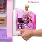 Barbie Casa dei Sogni   Playset Casa di Barbie 3 piani   Piscina   Scivolo   Ascensore   Oltre 75 Accessori   Alta 110 cm   Regalo per Bambini 3 7 Anni, GRG93 : Giochi e giocattoli