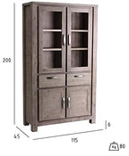 Ibbe Design Vetrina Credenza Vetrina Moderna Marrone Vetrina Mobile con 4 Ante e Casetti Alaska per Salotto Soggiorno Cucina, in Legno Massello di Acacia : Amazon.it: Casa e cucina