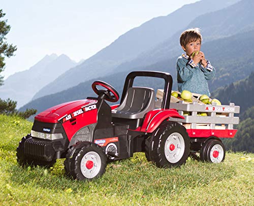 Peg Perego Maxi Diesel Tractor   Trattore a Pedali per Bambini dai 2 Anni con Rimorchio Rimovibile, Sedile Regolabile e Clacson : Giochi e giocattoli