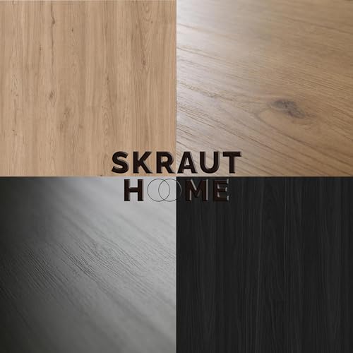 Skraut Home | Mobile TV Soggiorno | Ampio spazio a disposizione | 267x57x35 cm | TV di grande formato | Camino elettrico XXL | Design industriale | Stile moderno | Rovere e nero : Amazon.it: Casa e cucina